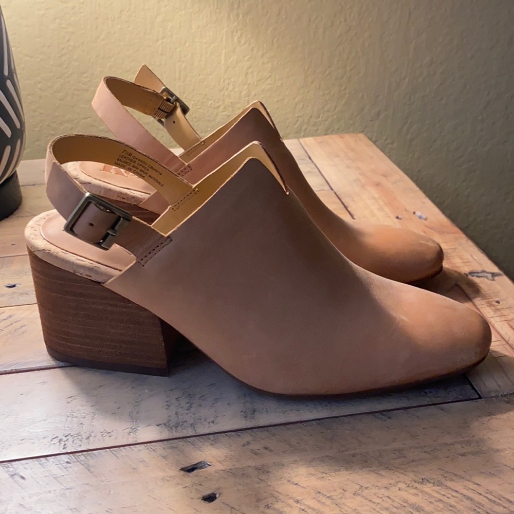 NWOB Korks Rayleigh Block Heel Slingback Mule Tan 7.5 Kork ease